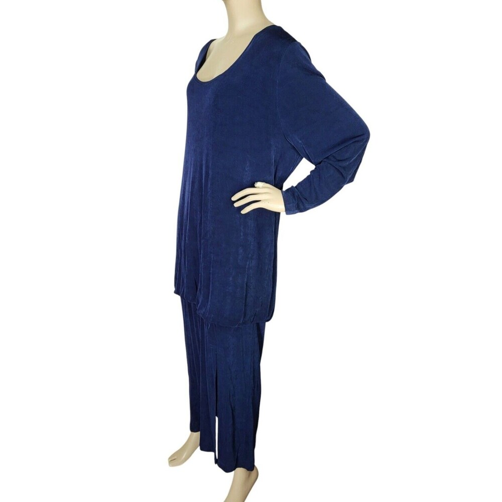 Vintage Vikki Vi 80s Does 30s Slinky Flapper Drop Waist Front Slit Maxi Dress